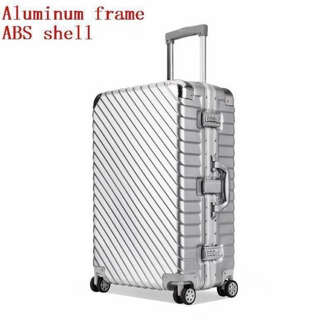 Carry-On Luggage Sets,Aluminum Frame Trolley Case,20"Business Boarding Box,25"29"Inch Abs- Shell