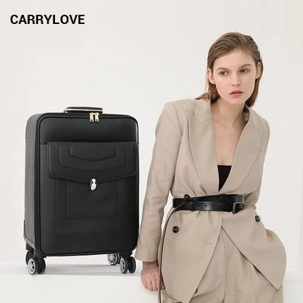 Carrylove Fashion Luggage Series 16/20/24 Inch Size Pu Noble Rolling Luggage Spinner Brand Travel