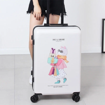 Carrylove High Quality Luggage 20/24 Size Cartoon Cute Cat Pc Rolling Luggage Spinner Brand
