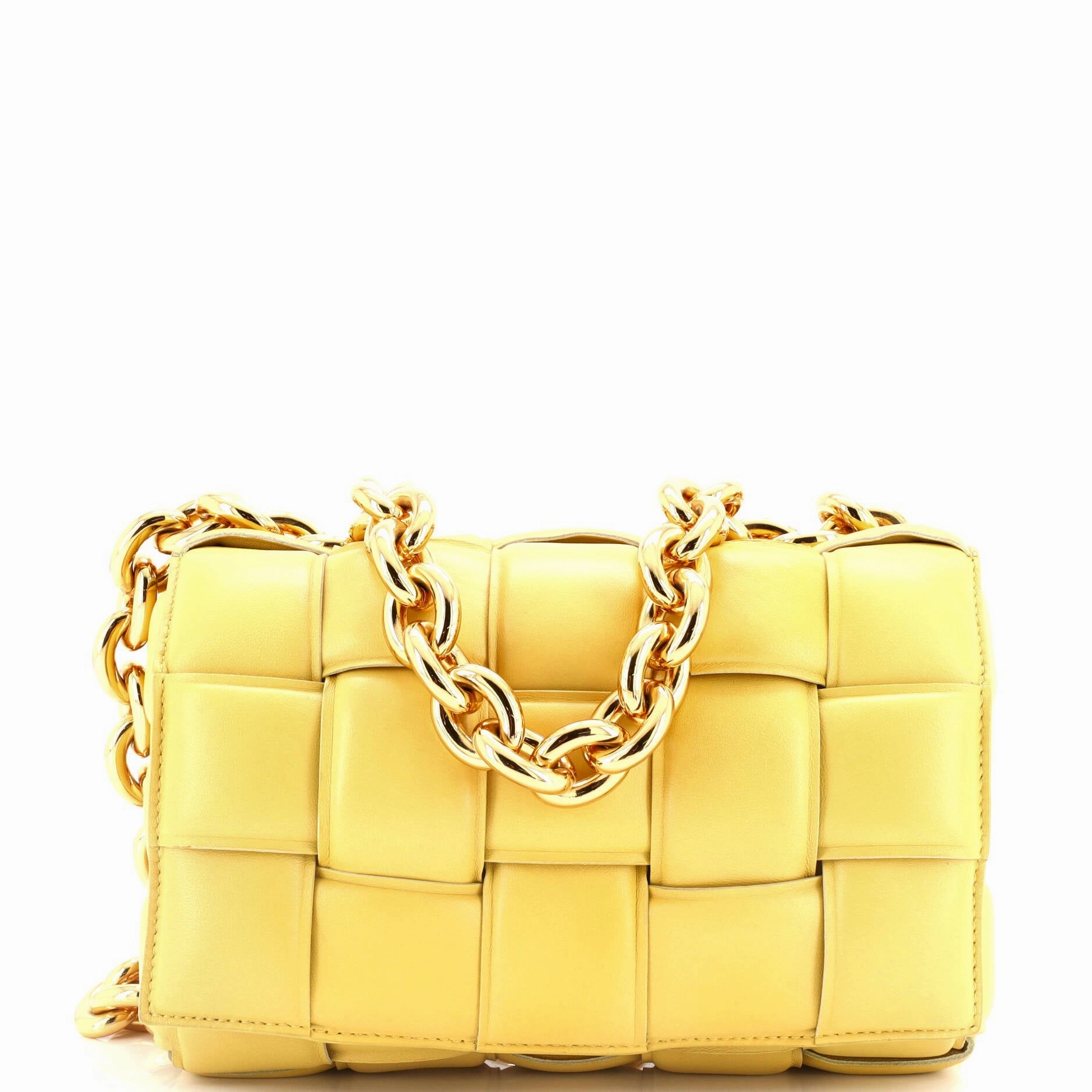 Cassette Chain Crossbody Bag Padded Maxi Intrecciato Leather