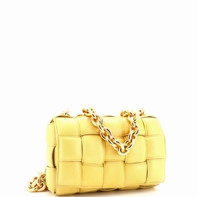 Cassette Chain Crossbody Bag Padded Maxi Intrecciato Leather