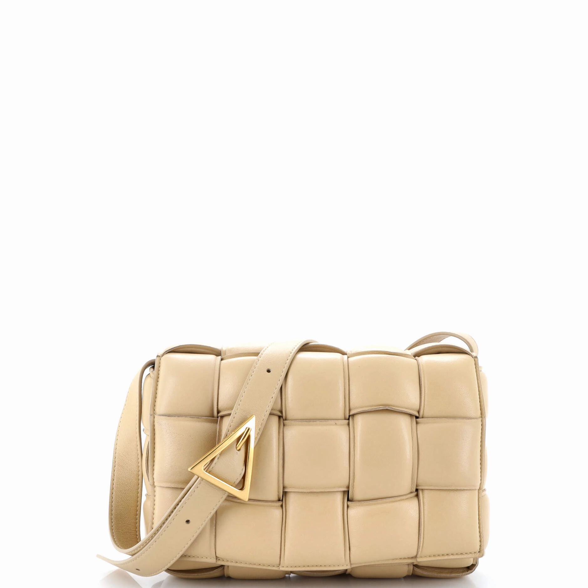 Cassette Crossbody Bag Padded Maxi Intrecciato Leather Small