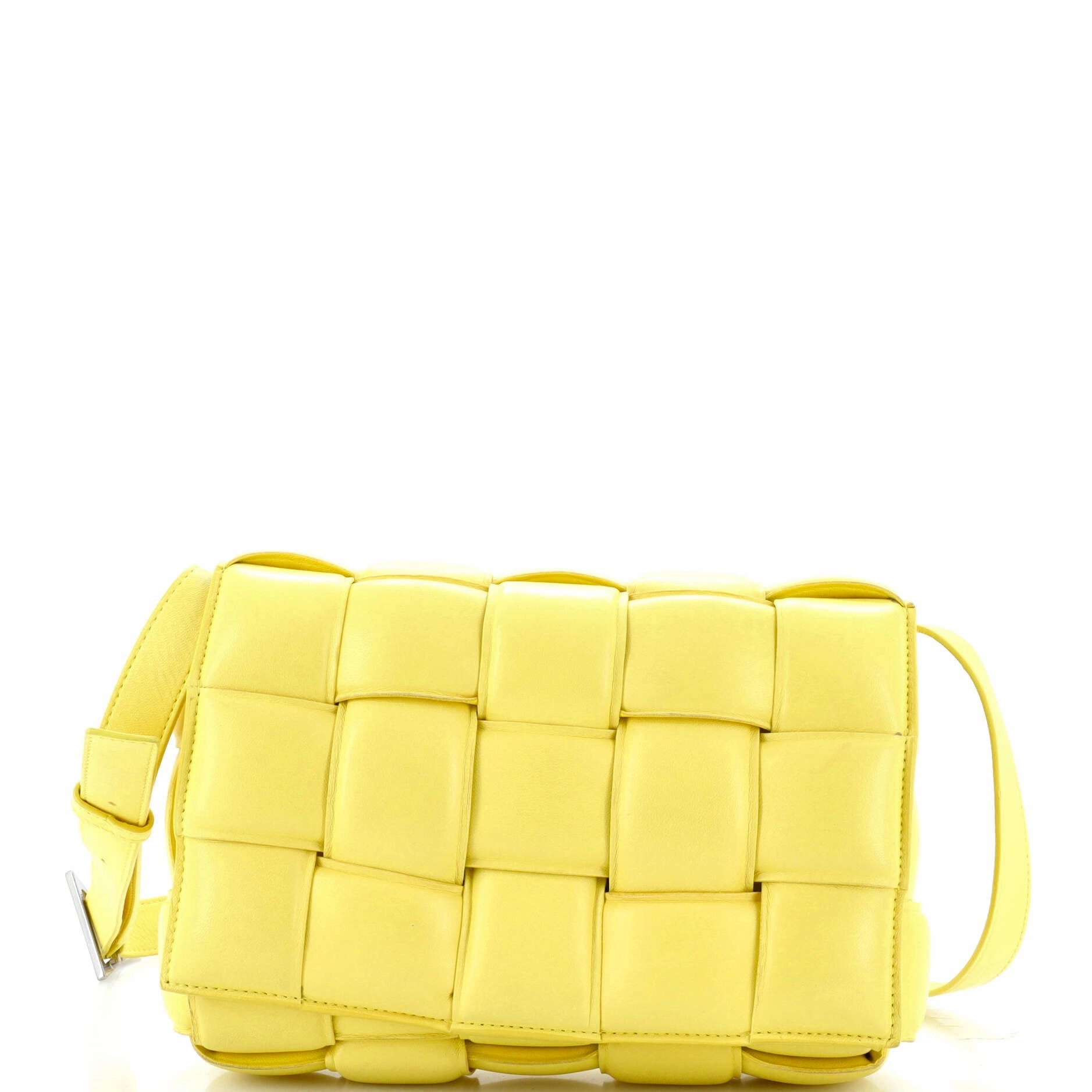 Cassette Crossbody Bag Padded Maxi Intrecciato Leather Small