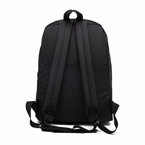 Casual Canvas Laptop Backpack, AUGUR Classic Bookbag Backpack for 14 Tablet - Black