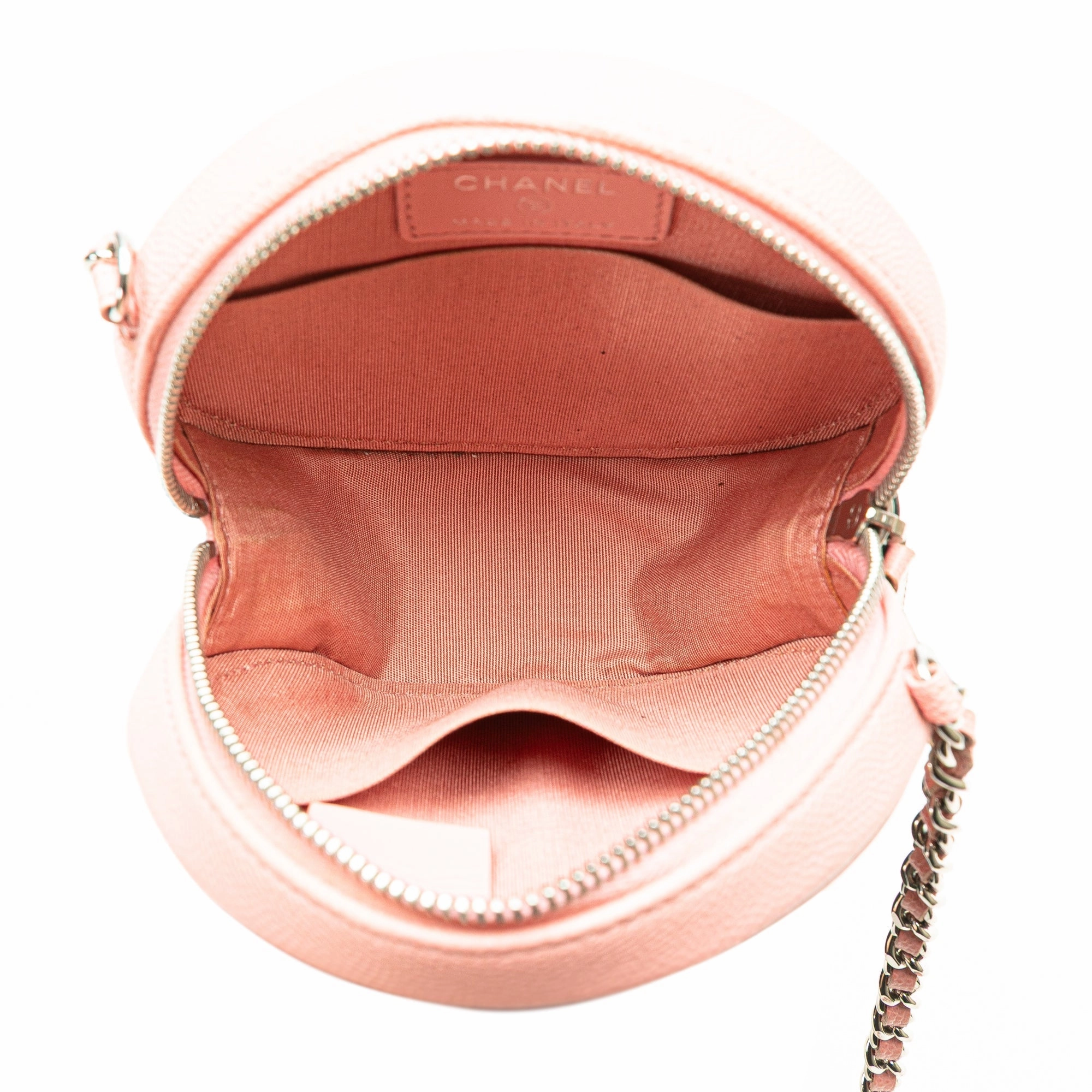 Caviar Striped CC Filigree Round Crossbody