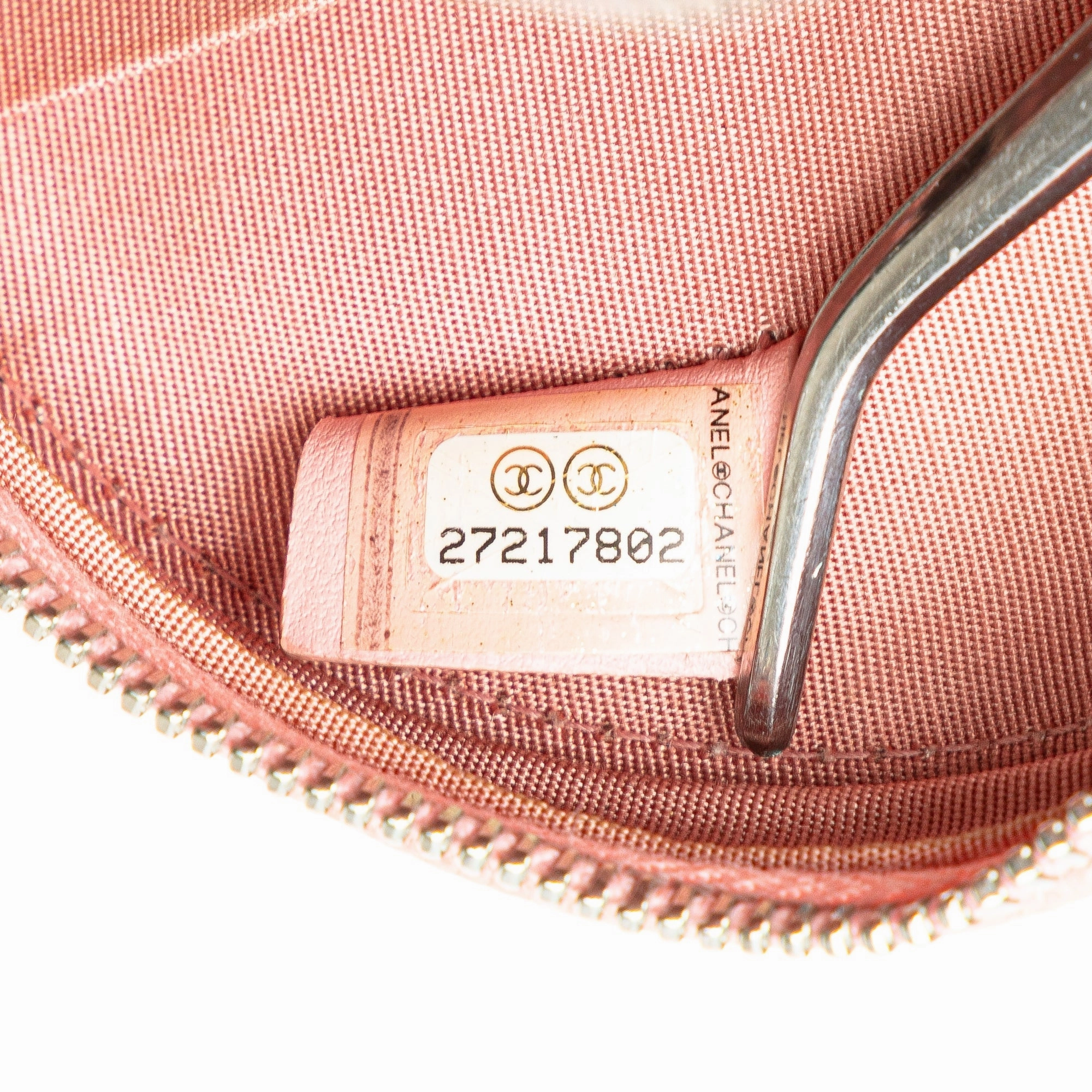 Caviar Striped CC Filigree Round Crossbody