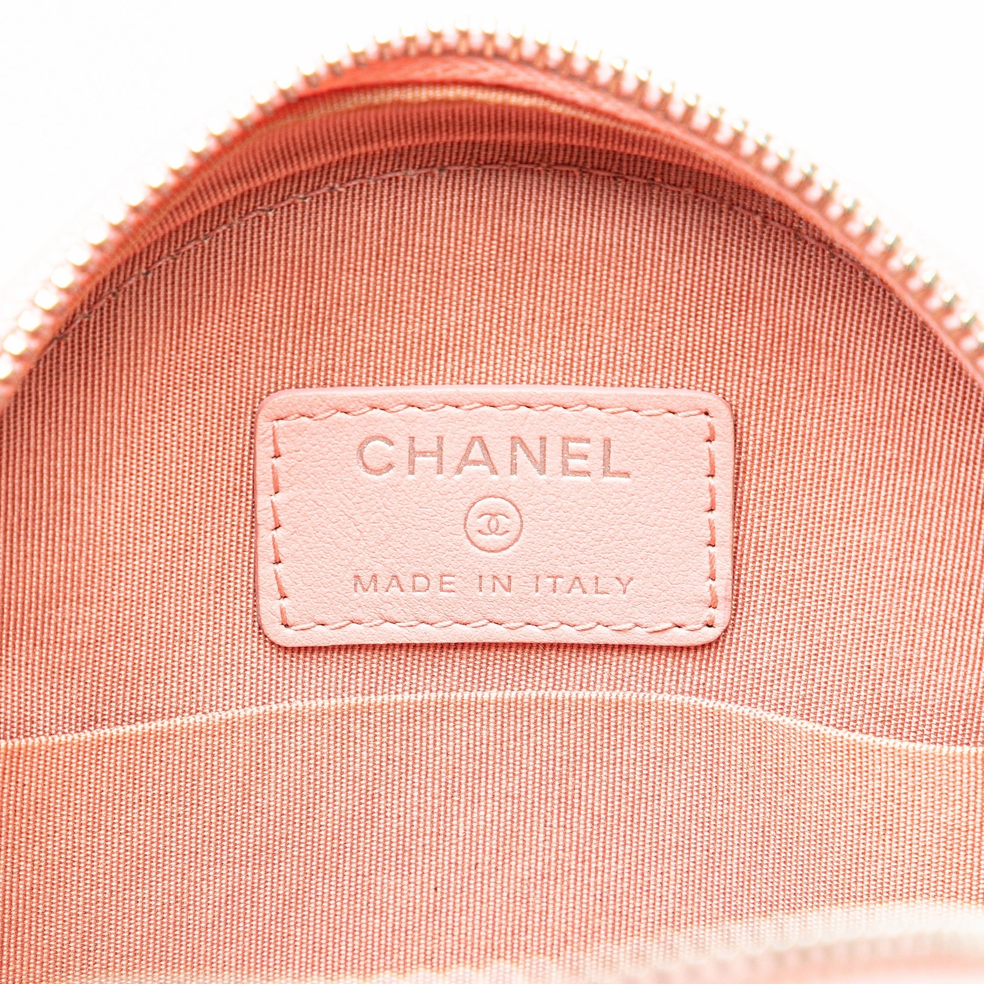 Caviar Striped CC Filigree Round Crossbody