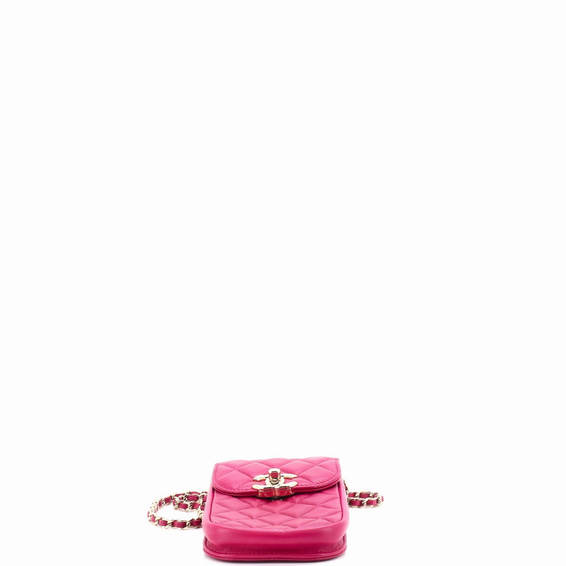 CC Flap Phone Holder Crossbody Bag Quilted Lambskin