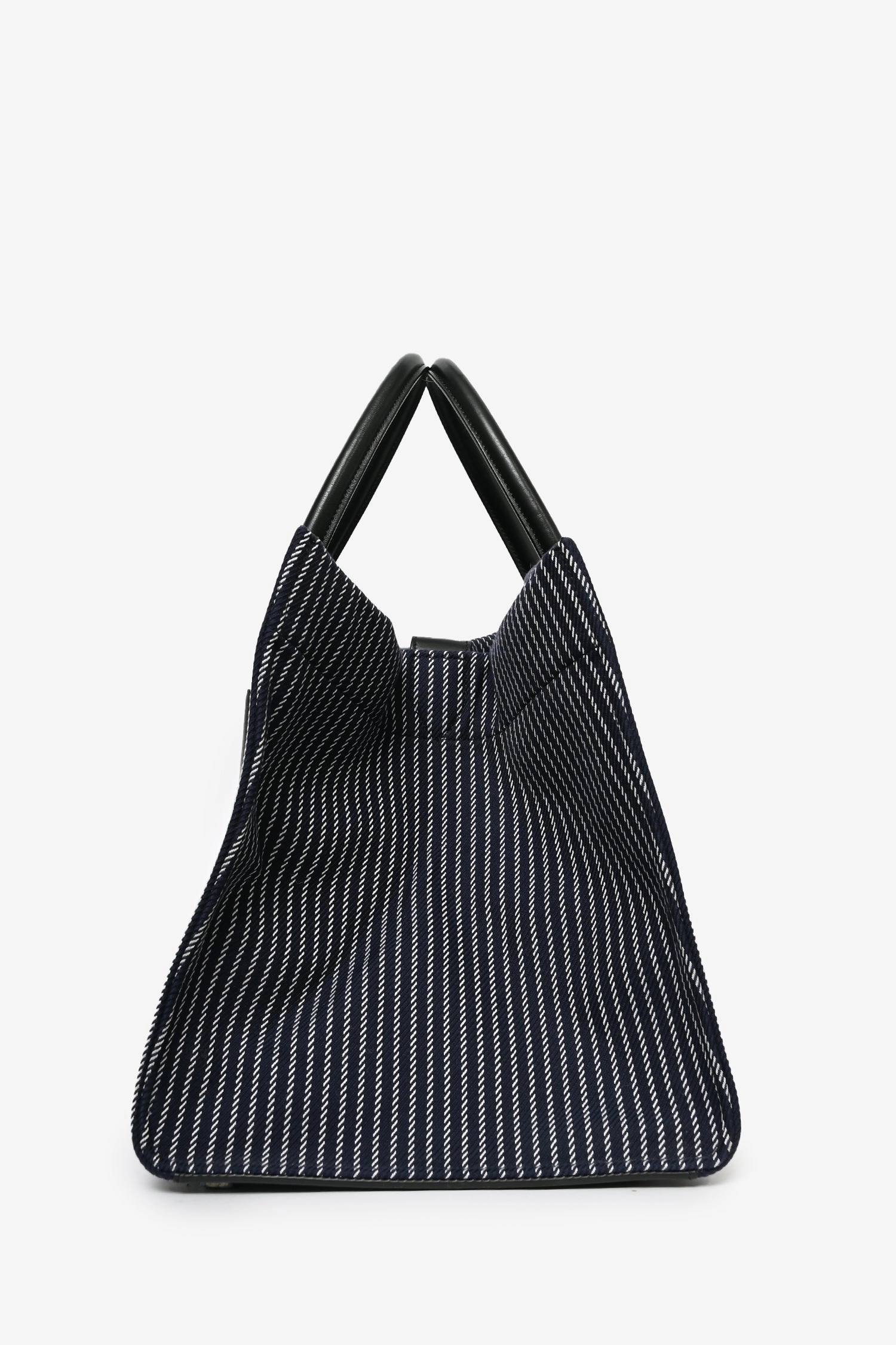 Celine 2015 Navy Blue Striped Canvas Phantom Cabas Tote