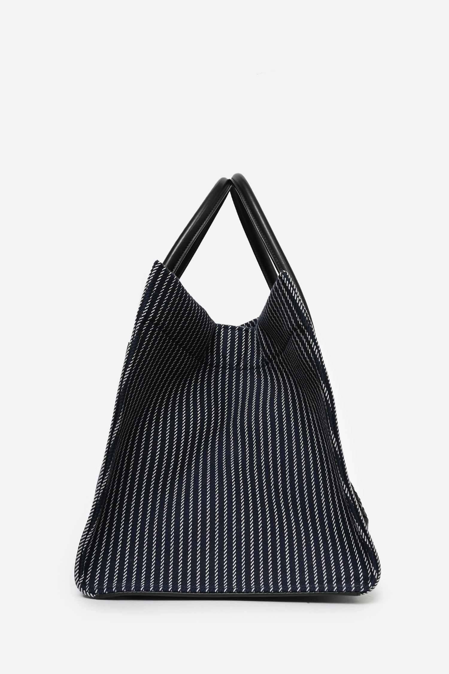 Celine 2015 Navy Blue Striped Canvas Phantom Cabas Tote