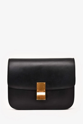 Celine Black Leather Medium Box Crossbody (As Is)