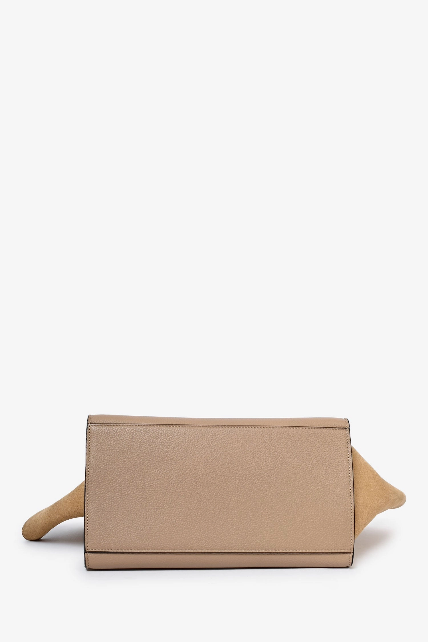 Celine Taupe Leather/Beige Suede Small Trapeze Bag with Strap