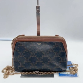 Celine Triomphe Canvas Brown Crossbody Bag