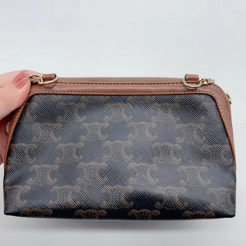 Celine Triomphe Canvas Brown Crossbody Bag
