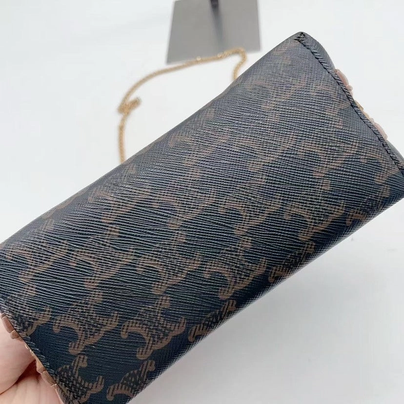 Celine Triomphe Canvas Brown Crossbody Bag