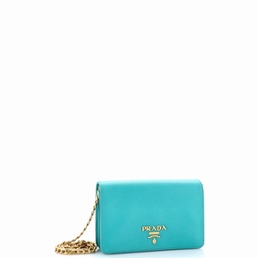 Chain Wallet Crossbody Saffiano Leather