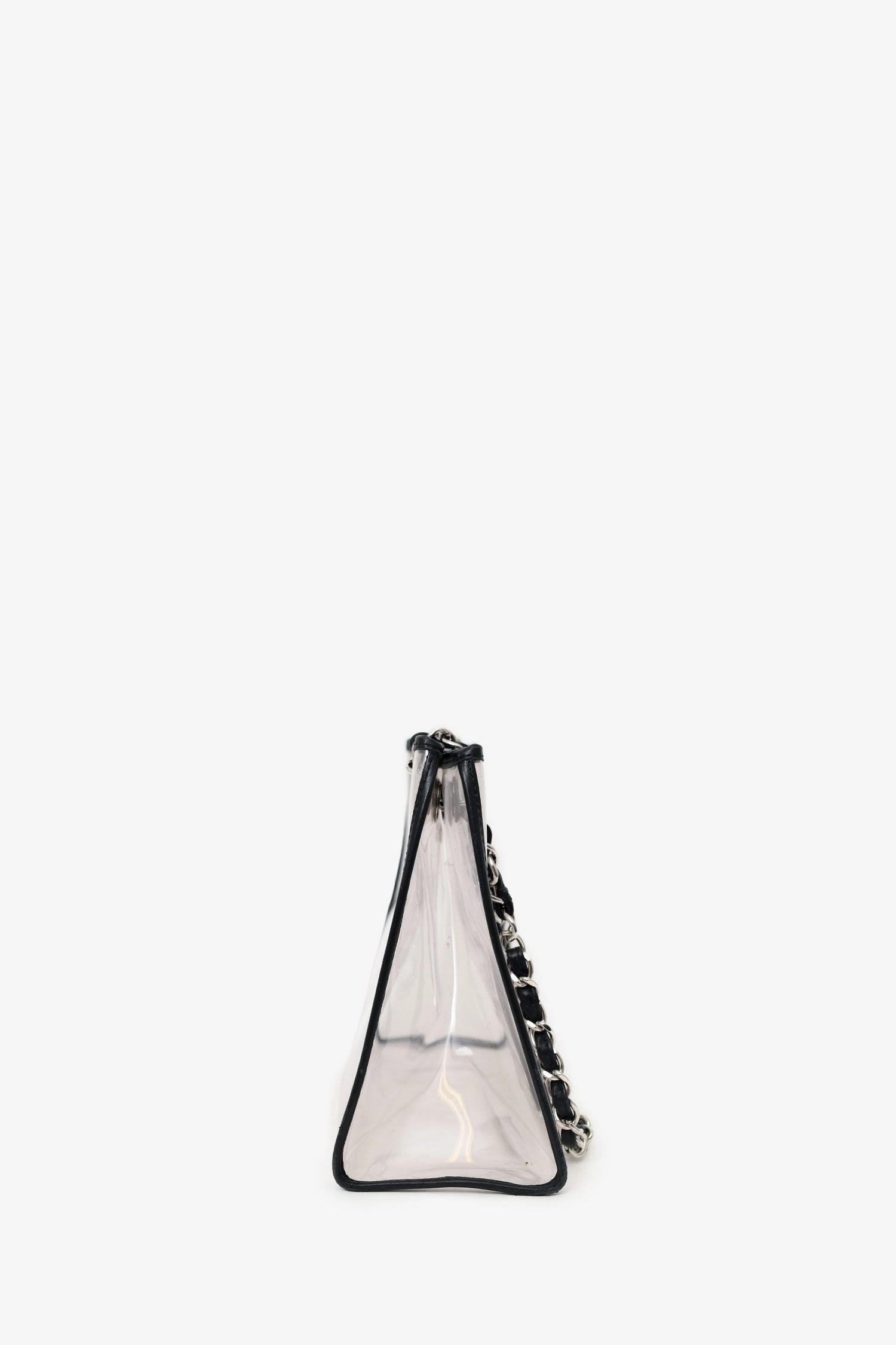 Chanel 2006-08 Black PVC Leather Trimmed CC Tote (As Is)