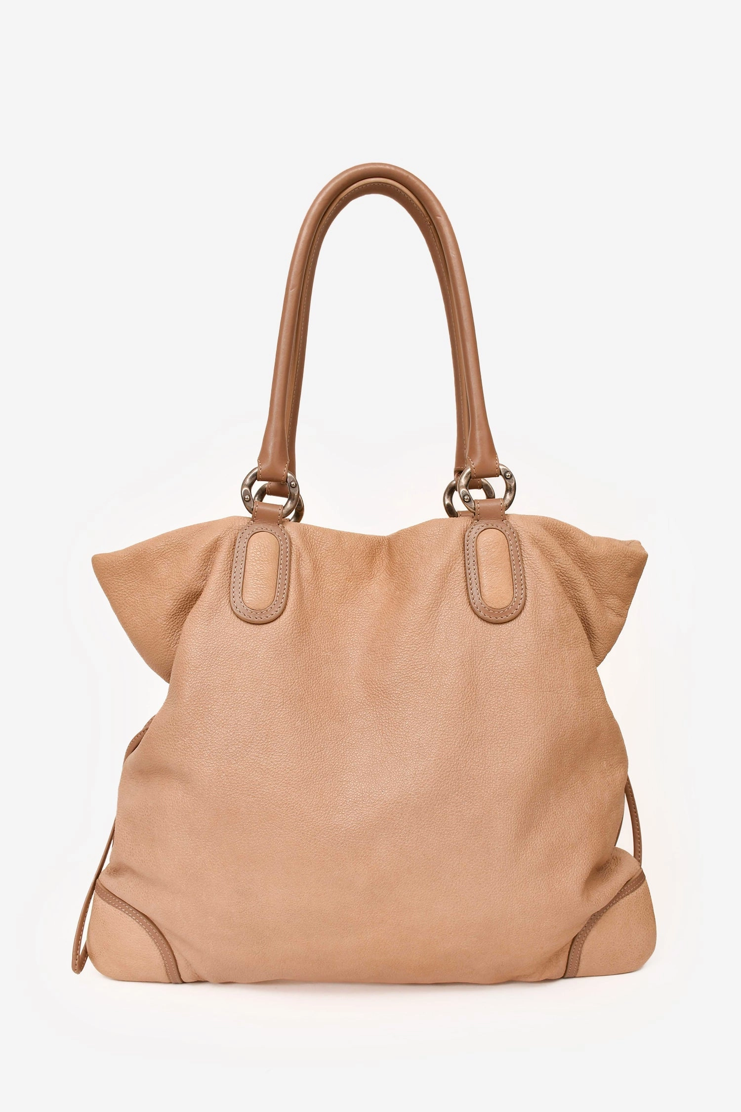 Chanel 2010-11 Beige Washed Leather Drawstring Bag