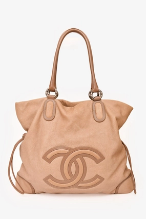 Chanel 2010-11 Beige Washed Leather Drawstring Bag