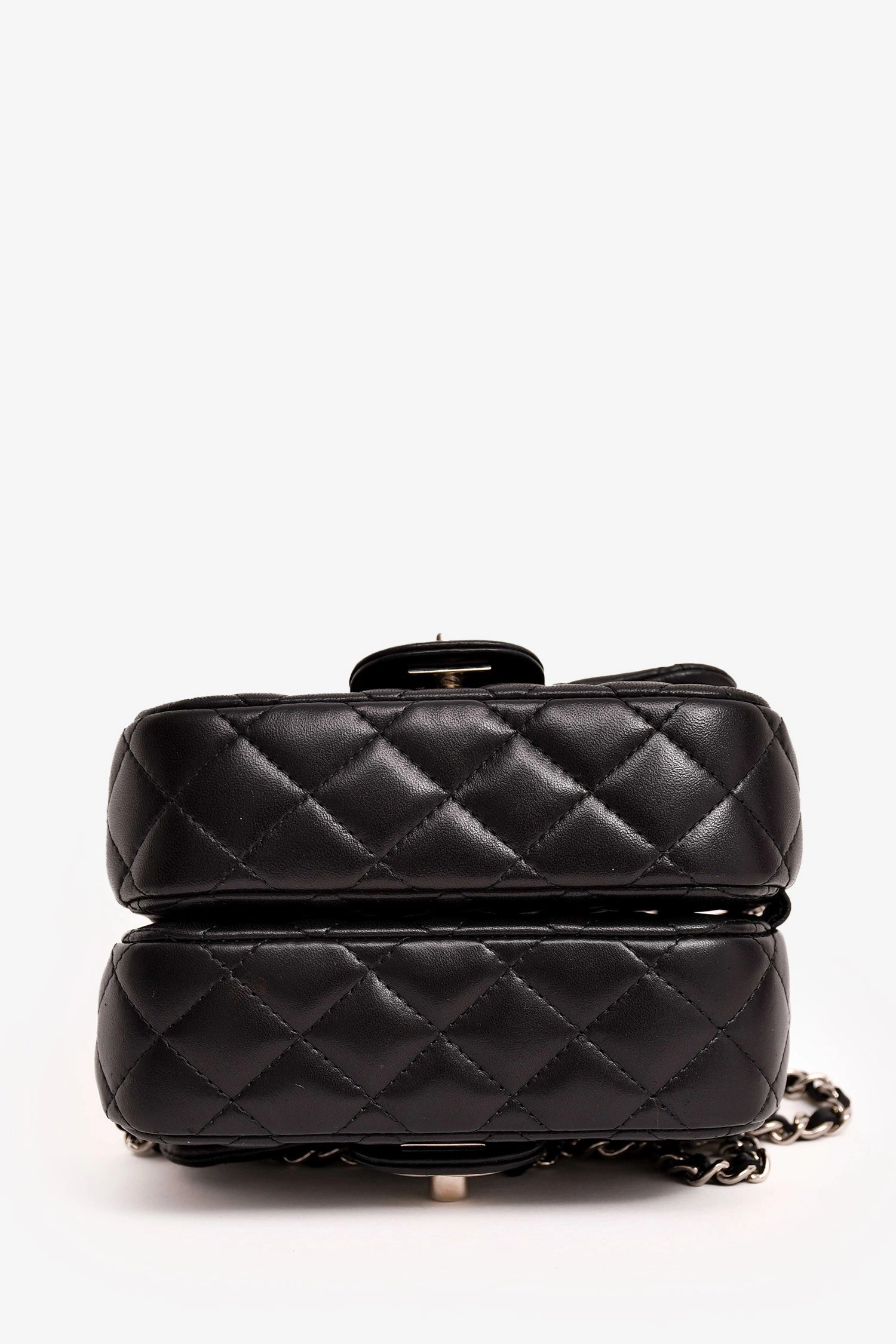 Chanel 2011/12 Black Lambskin Twin Flap Shoulder Bag