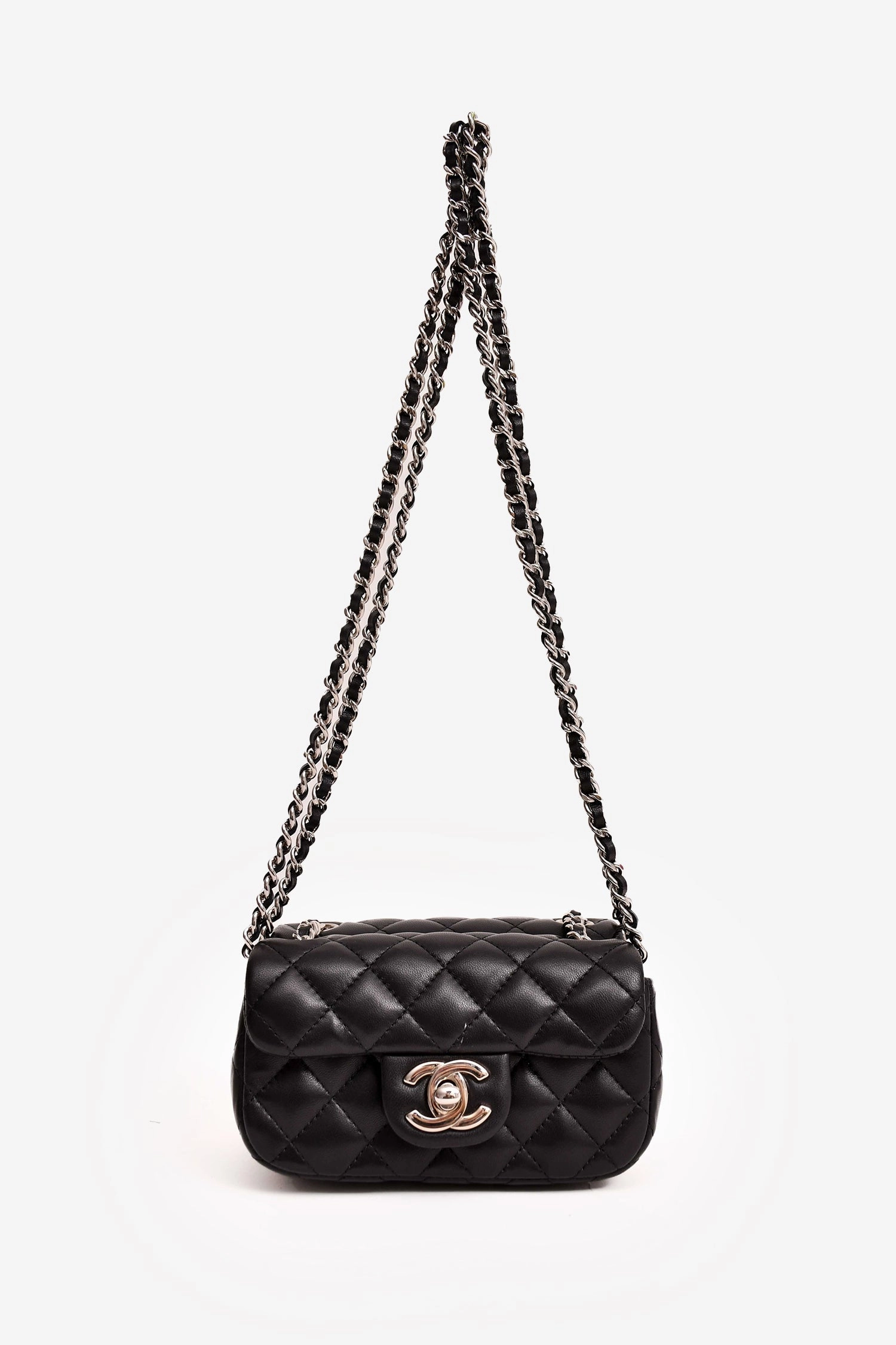 Chanel 2011/12 Black Lambskin Twin Flap Shoulder Bag