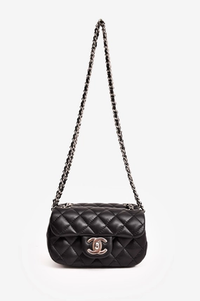 Chanel 2011/12 Black Lambskin Twin Flap Shoulder Bag