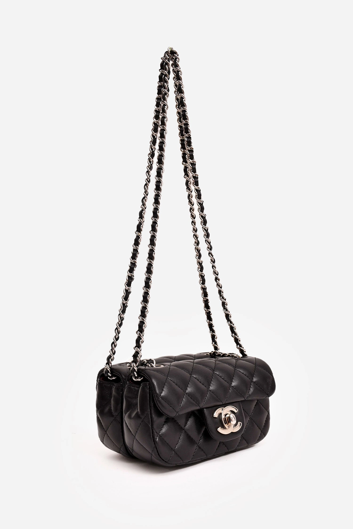 Chanel 2011/12 Black Lambskin Twin Flap Shoulder Bag
