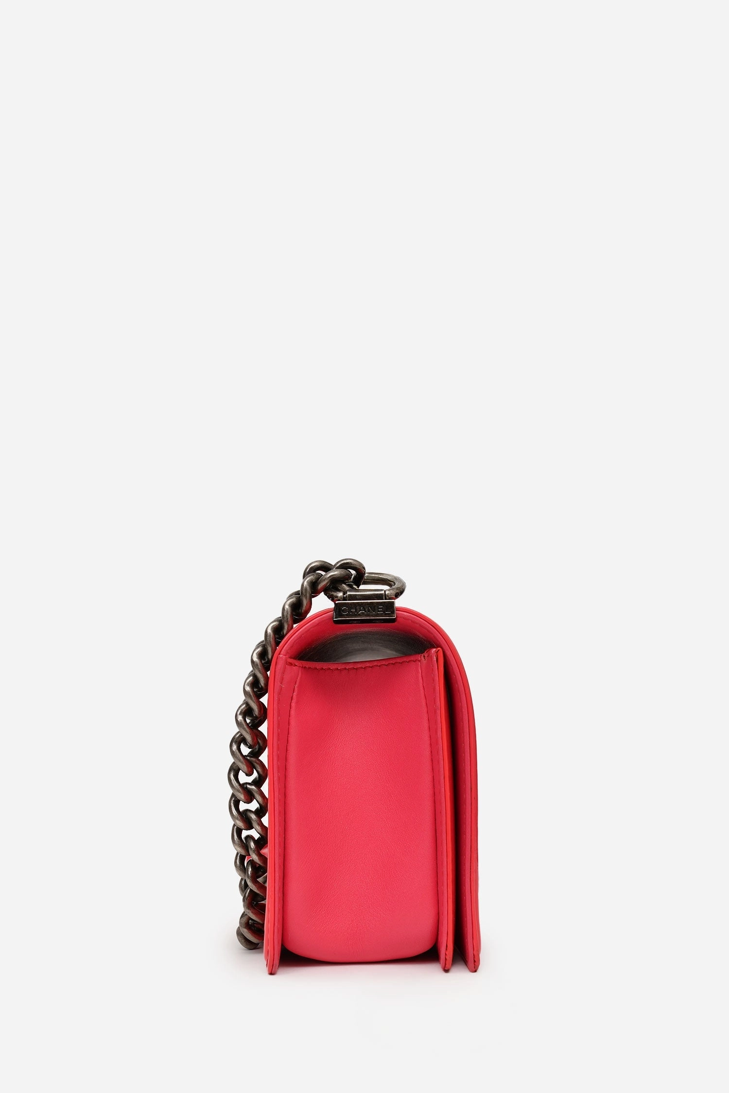 Chanel 2012/13 Neon Pink Patent Leather Medium Boy Bag