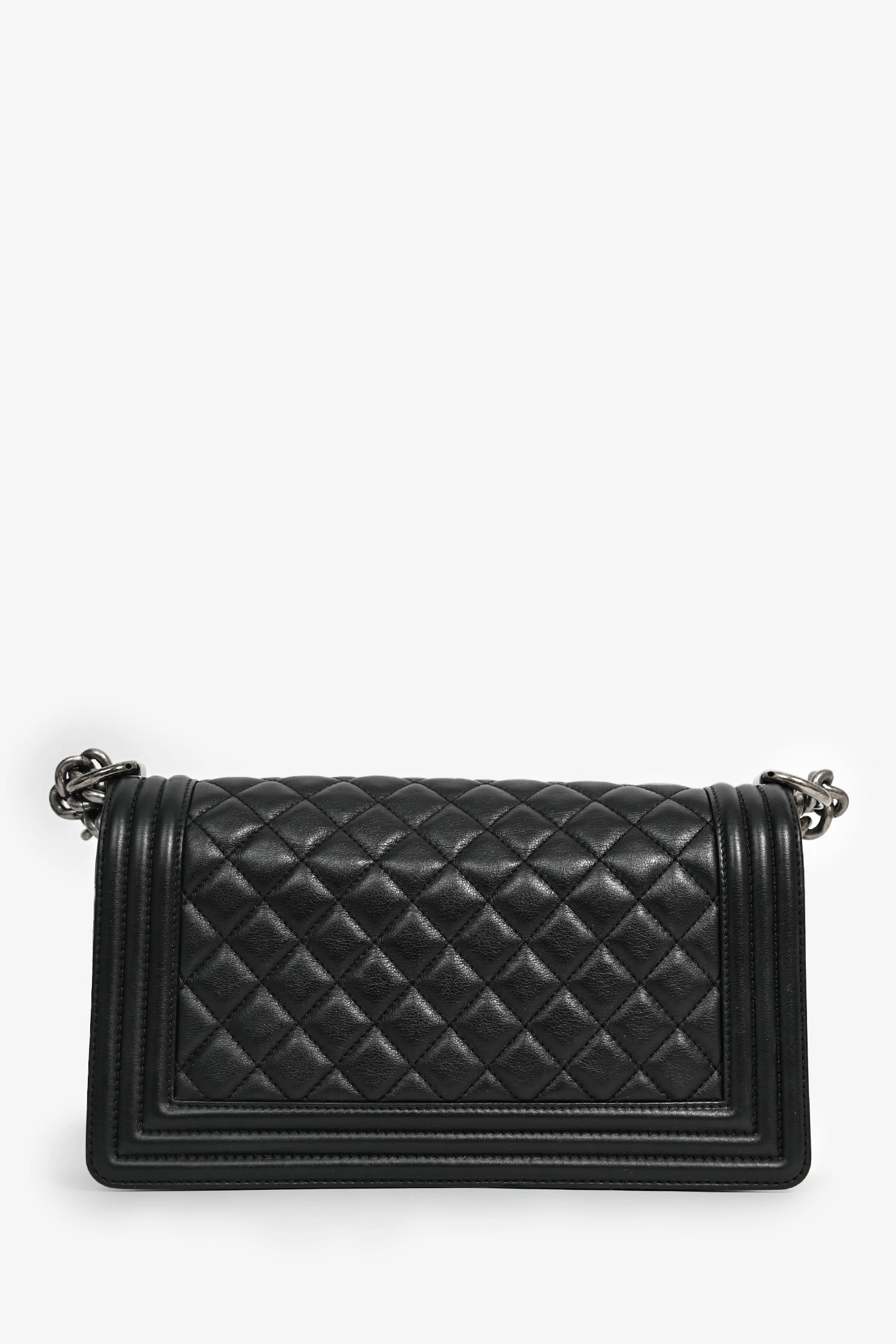 Chanel 2019 Black Leather Medium Boy Bag