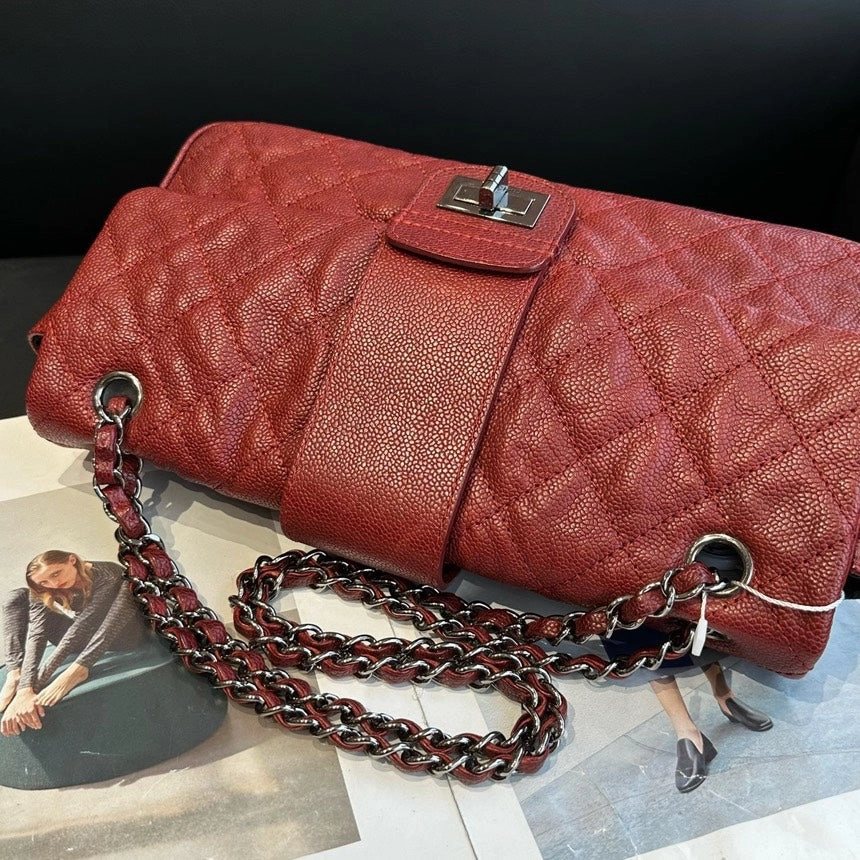 Chanel 2.55 Red Chain Crossbody Bag