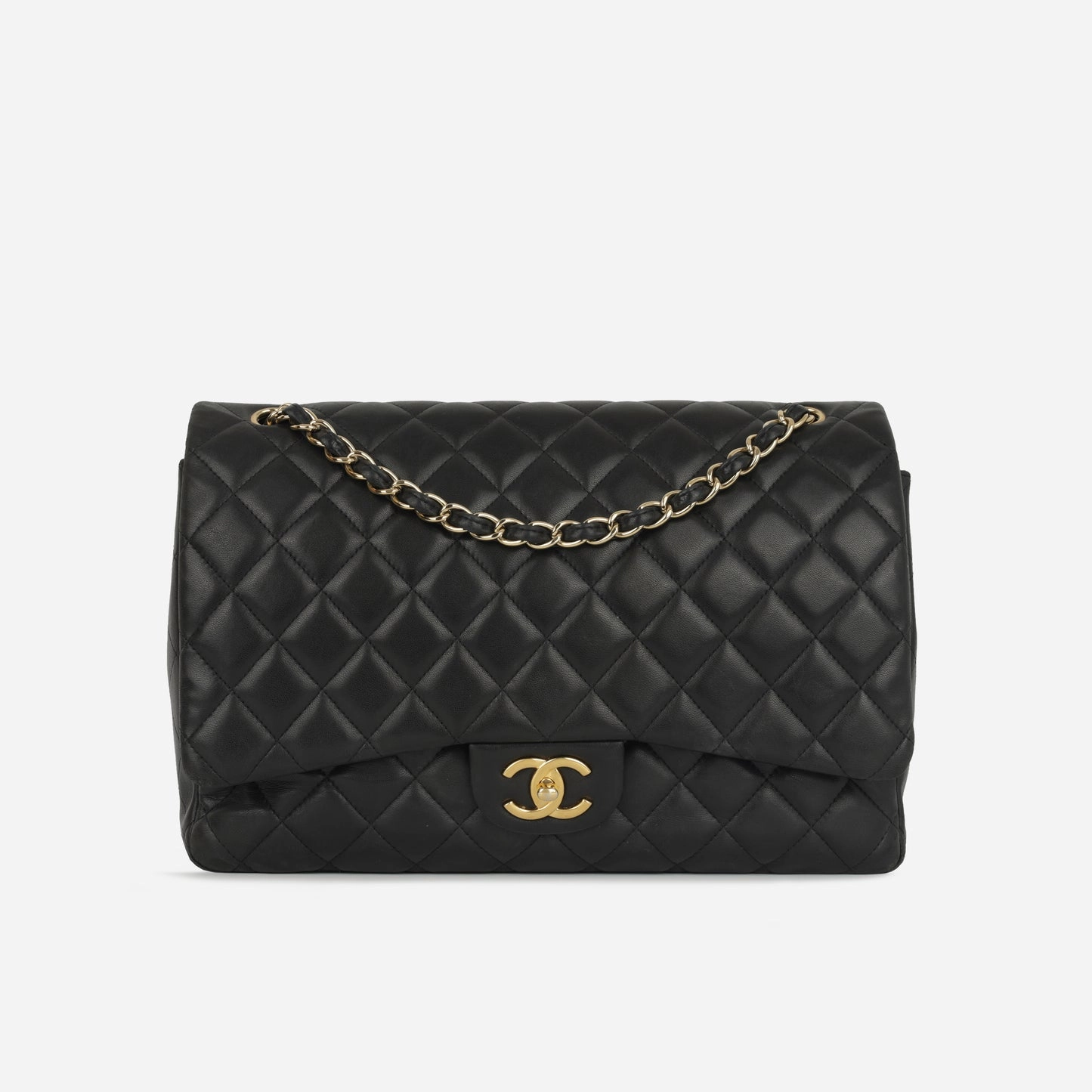Chanel - Classic Flap Bag - Maxi - Black Lambskin CGHW - 2010 - Pre-Loved