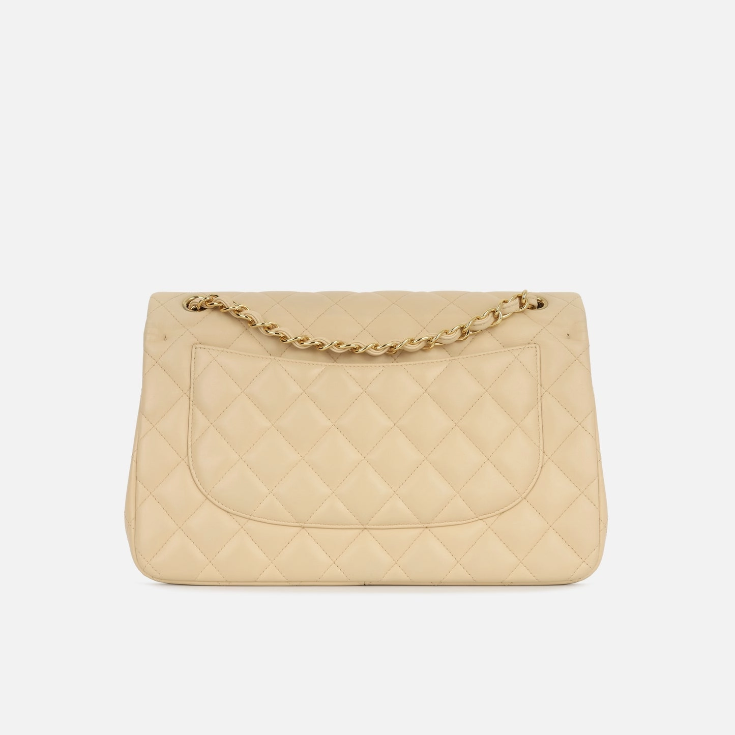 Chanel - Classic Flap Bag Jumbo - Beige Lambskin CGHW - Pre Loved - 2012