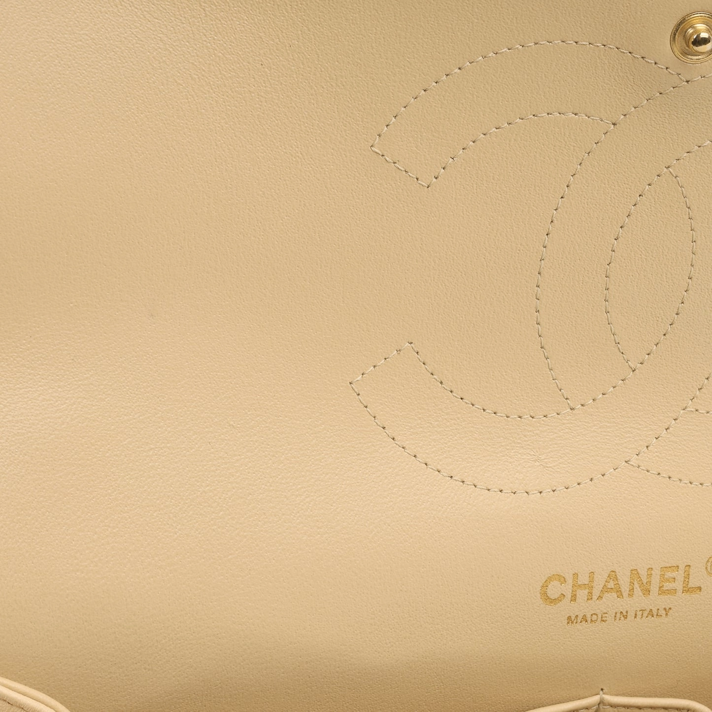 Chanel - Classic Flap Bag Jumbo - Beige Lambskin CGHW - Pre Loved - 2012
