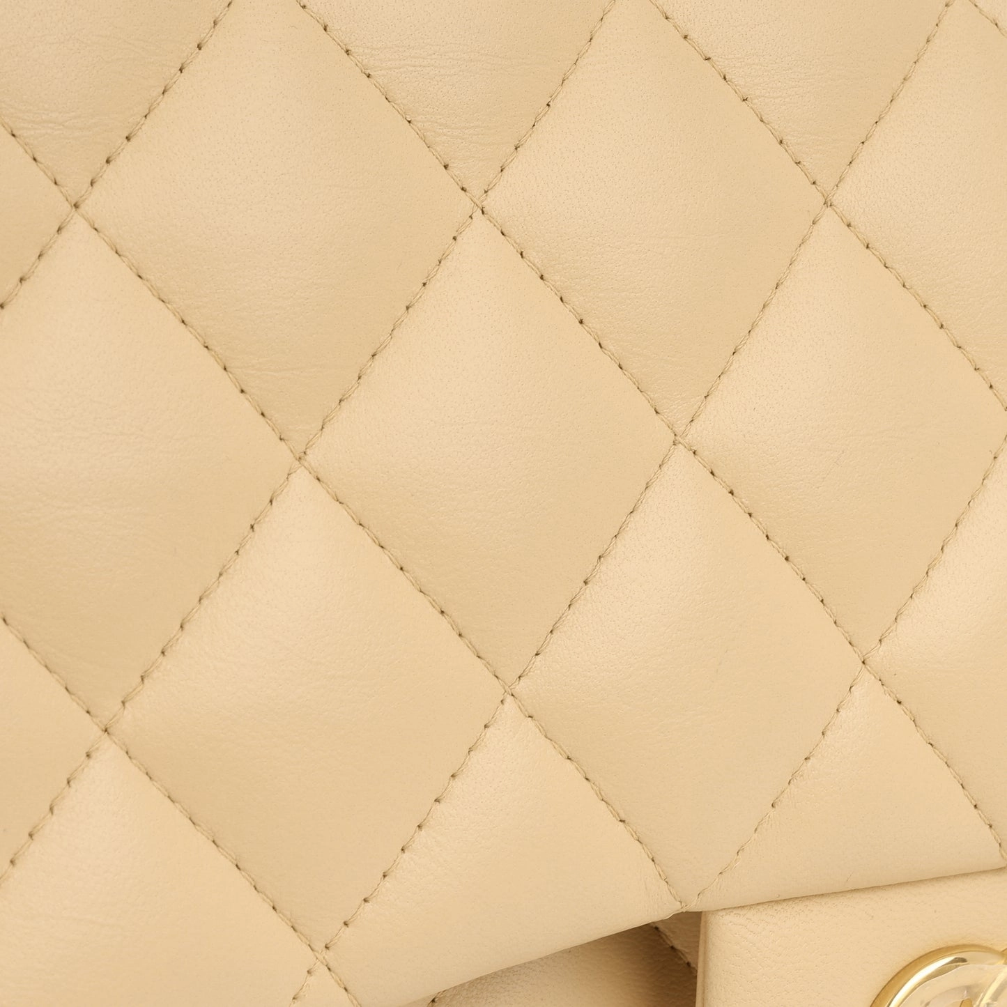 Chanel - Classic Flap Bag Jumbo - Beige Lambskin CGHW - Pre Loved - 2012