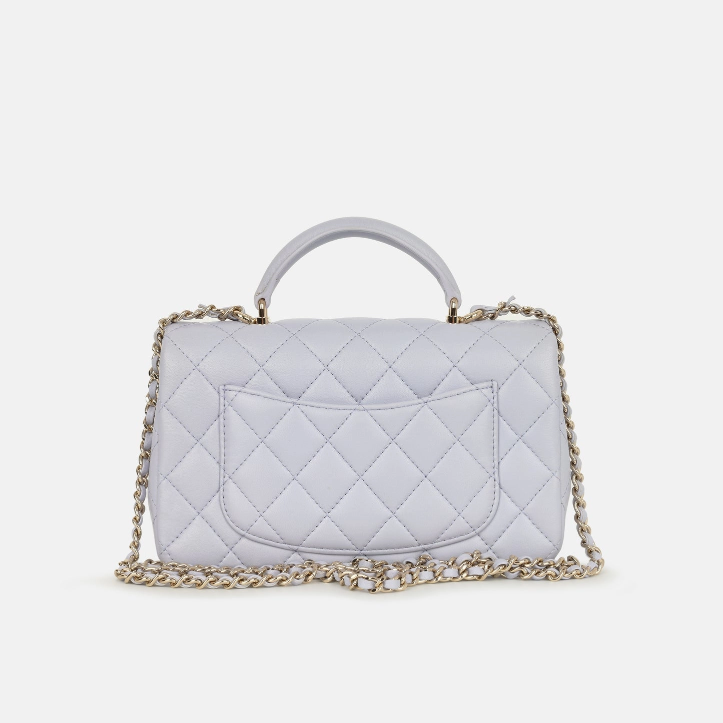 Chanel - Mini Rectangular Plaque Top Handle - Lilac Lambskin CGHW - Pre-Loved