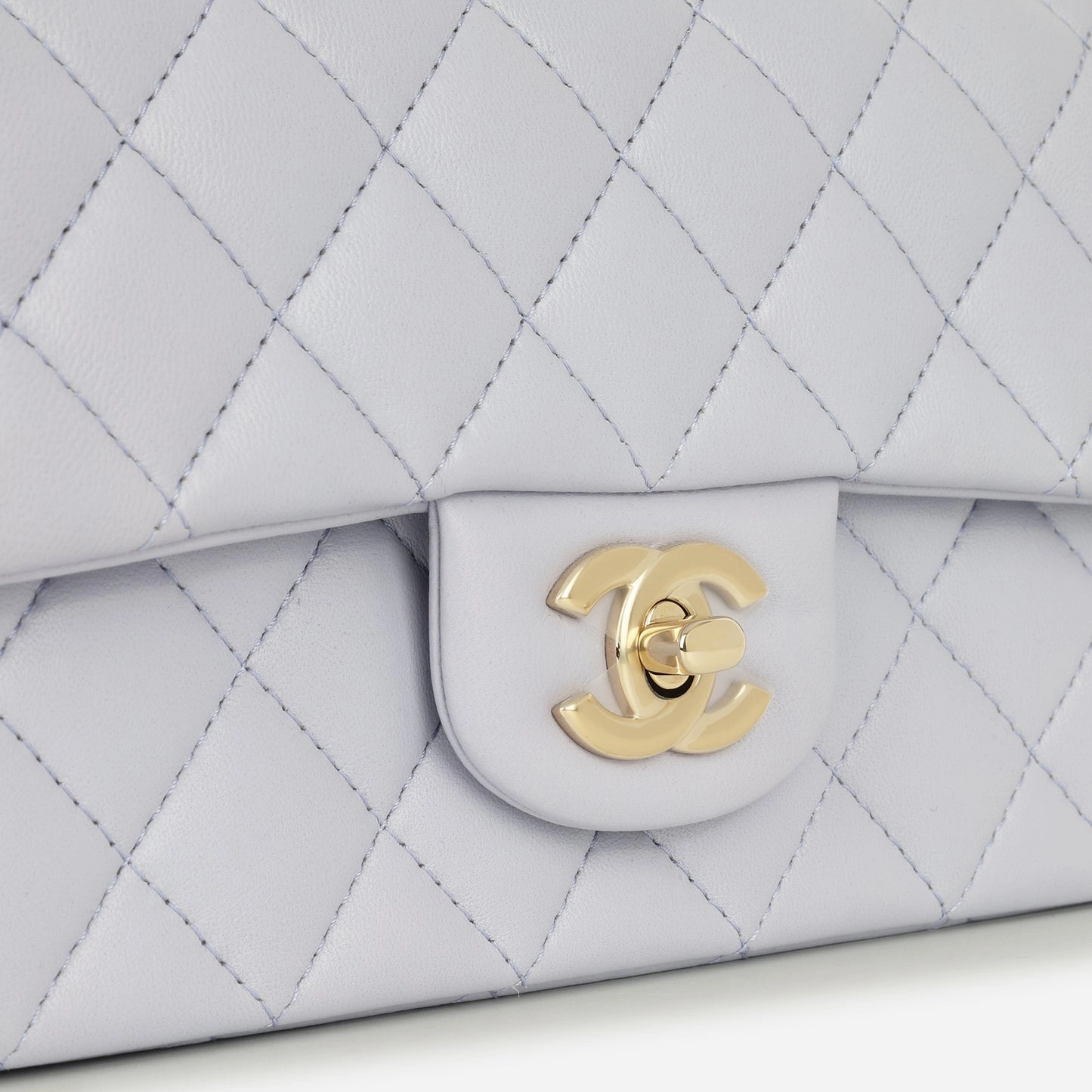 Chanel - Mini Rectangular Plaque Top Handle - Lilac Lambskin CGHW - Pre-Loved