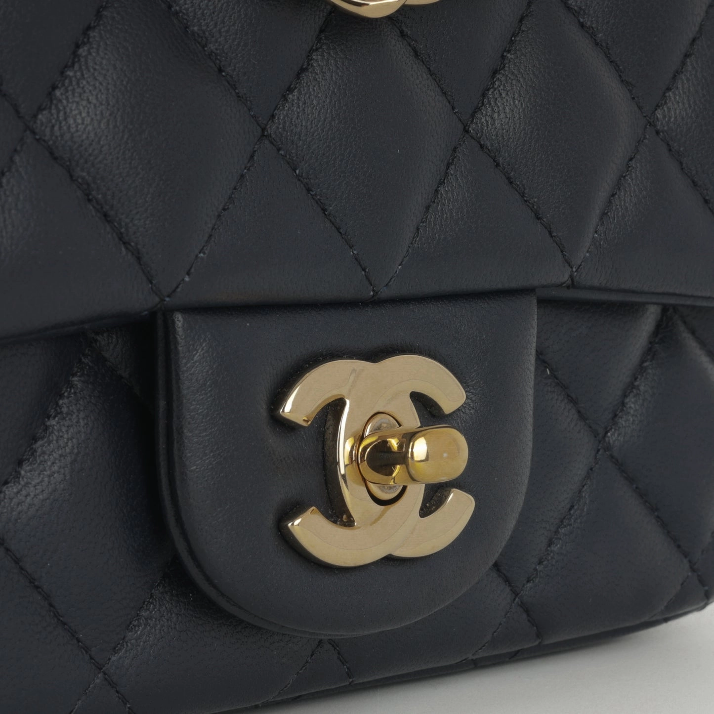 Chanel - Mini Square - Navy Lambskin CGHW - Pre Loved - 2019
