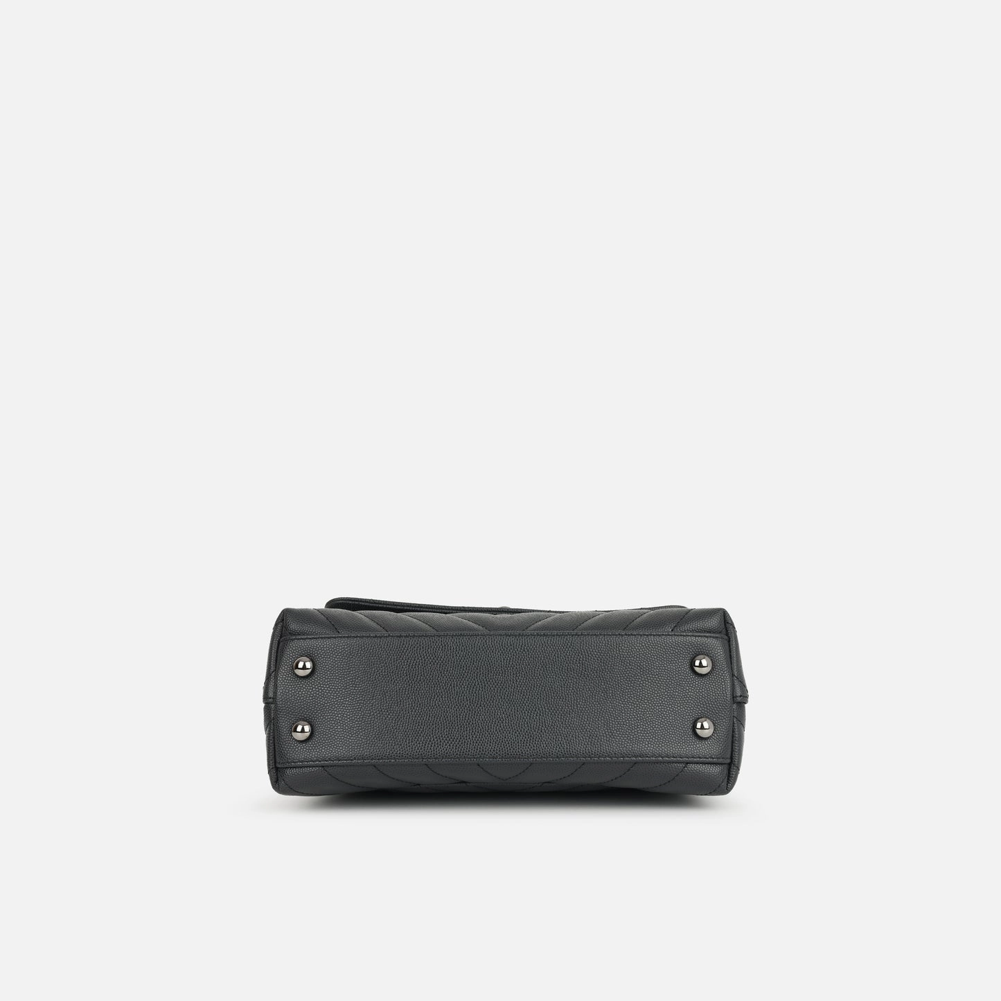 Chanel - Small Coco Handle Bag - Dark Grey Caviar SHW - Pre-Loved - 2019