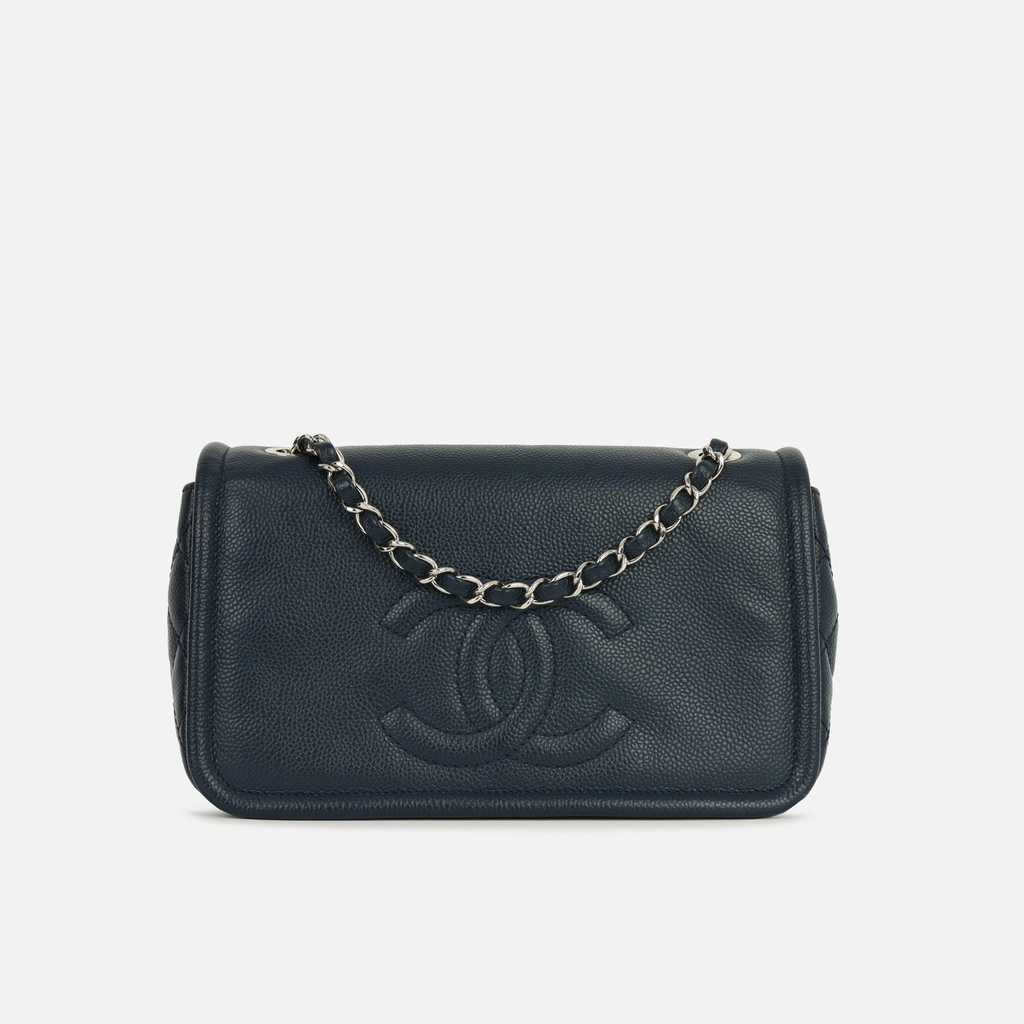 Chanel - Timeless CC Single Flap - Navy Caviar SHW - Pre-Loved - 2011