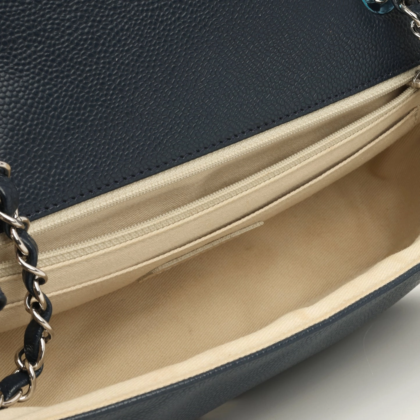 Chanel - Timeless CC Single Flap - Navy Caviar SHW - Pre-Loved - 2011