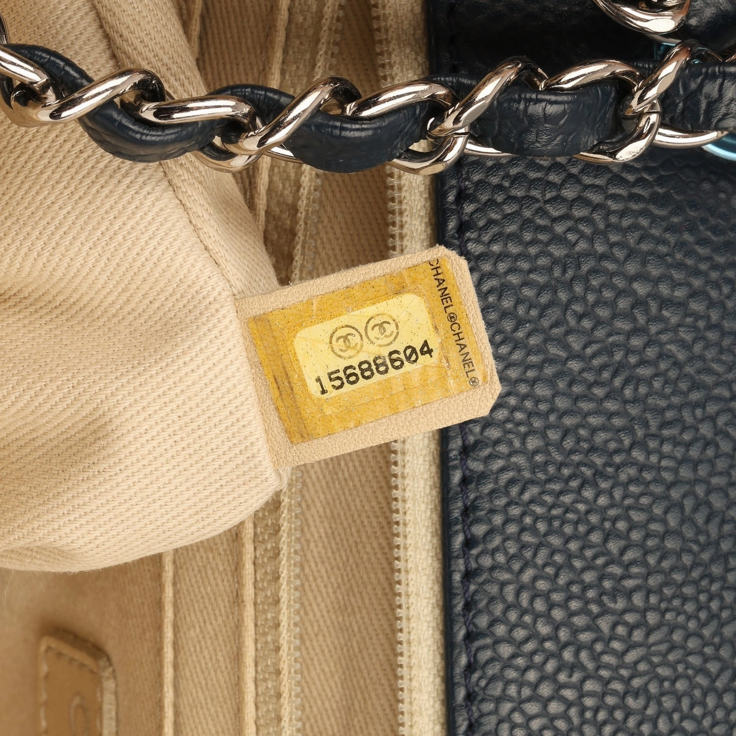 Chanel - Timeless CC Single Flap - Navy Caviar SHW - Pre-Loved - 2011