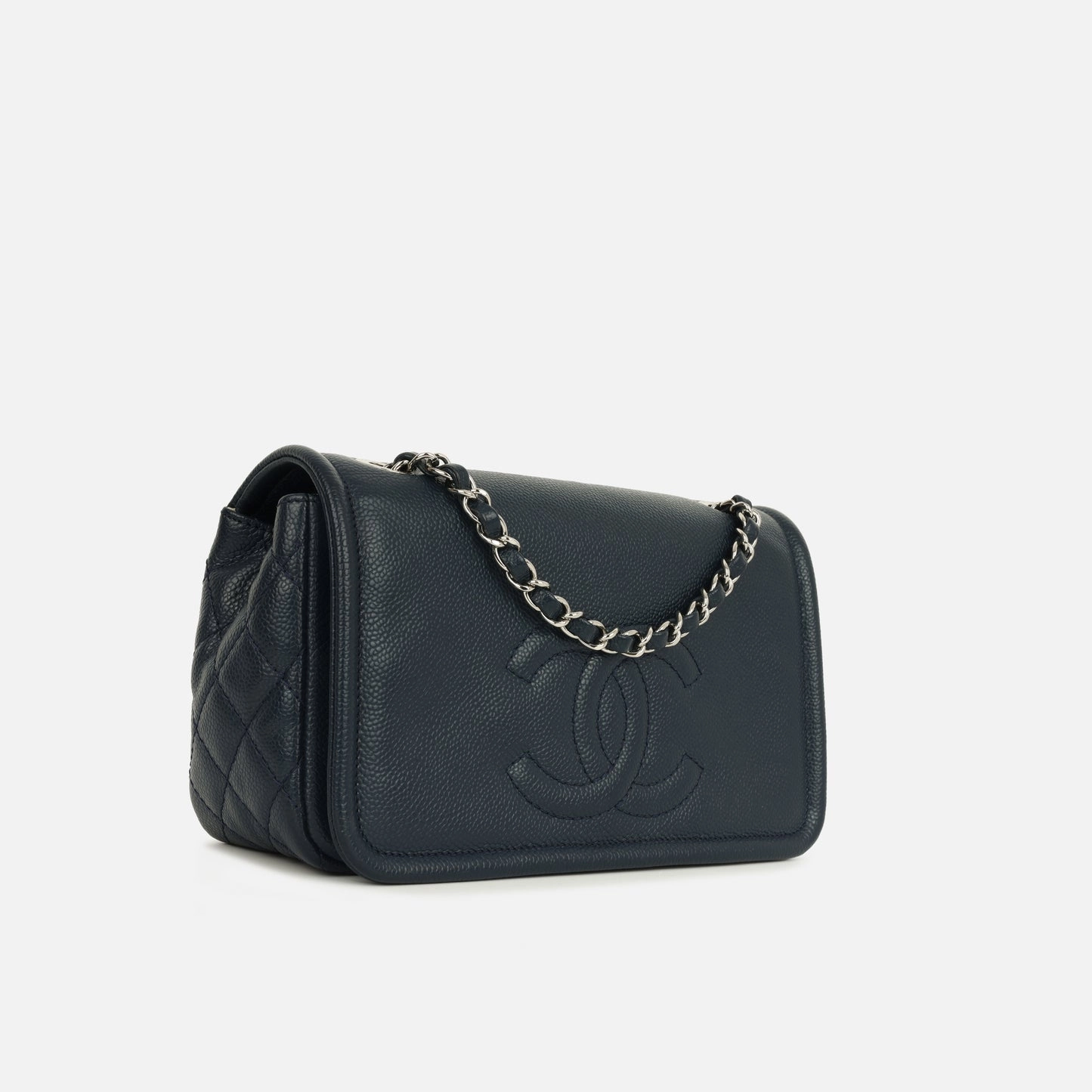 Chanel - Timeless CC Single Flap - Navy Caviar SHW - Pre-Loved - 2011