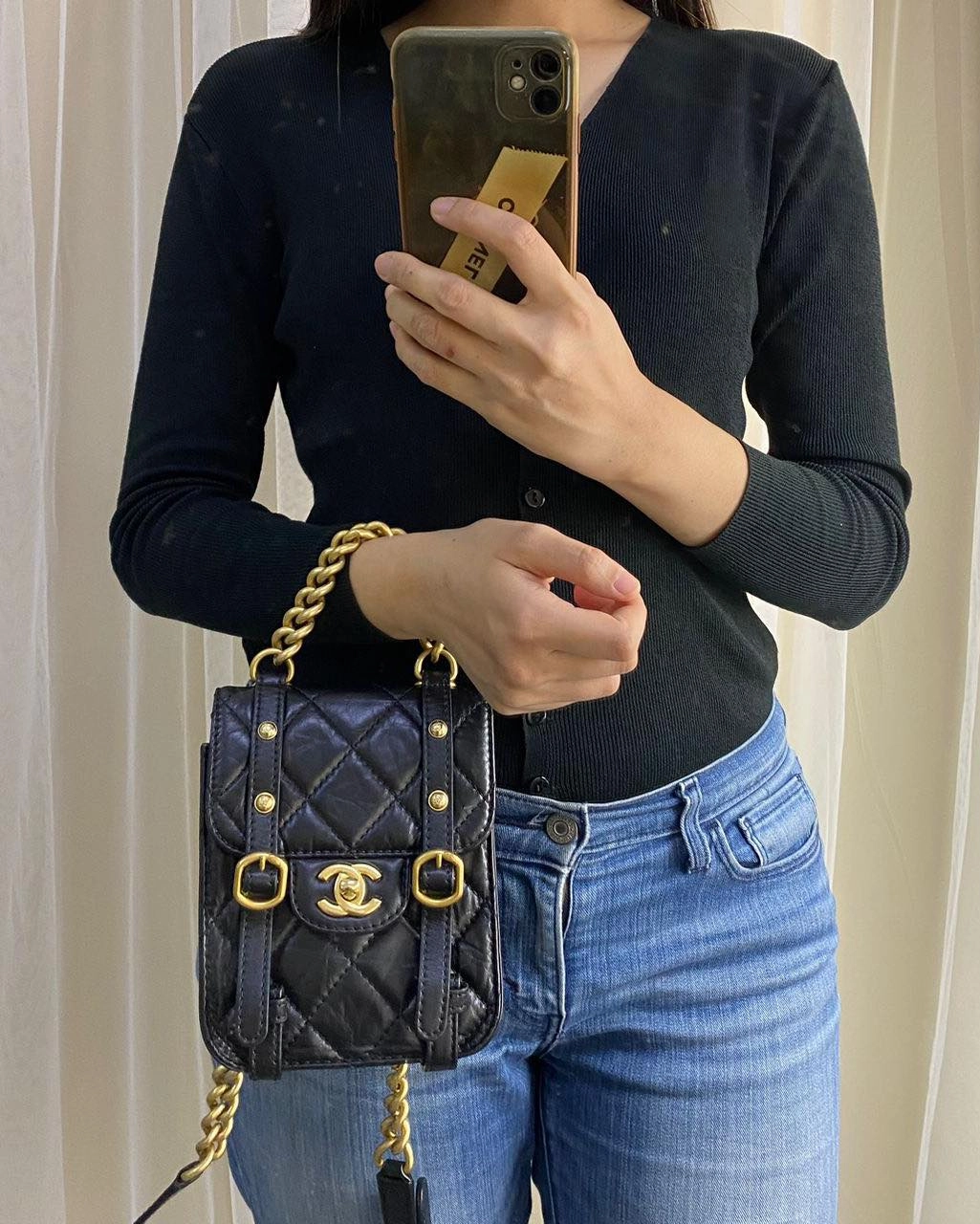 Chanel Aged Calfskin Mini Crossbody Bag with Handle