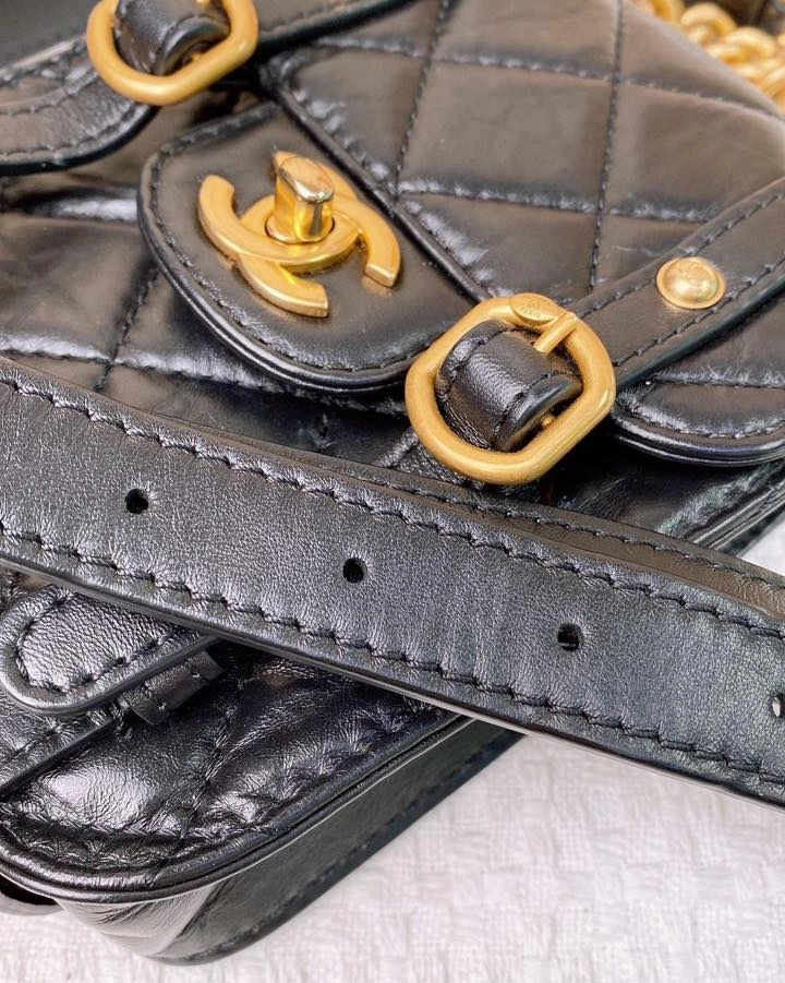 Chanel Aged Calfskin Mini Crossbody Bag with Handle