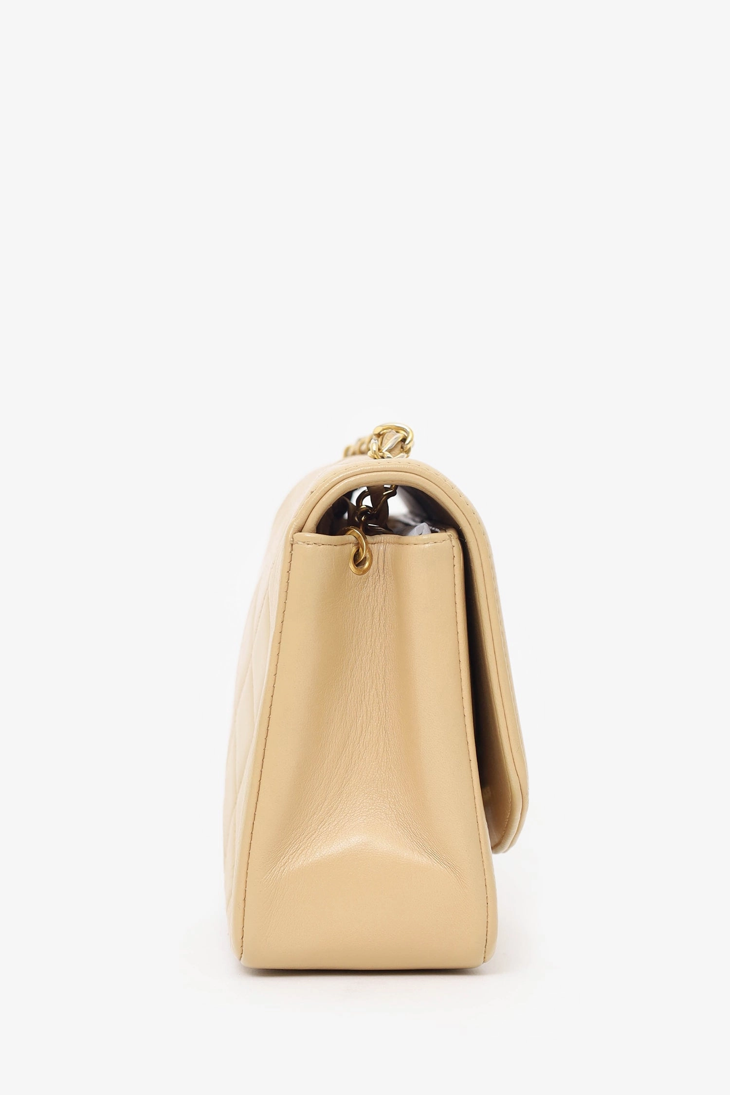 Chanel Beige Lambskin Small Diana Flap Bag