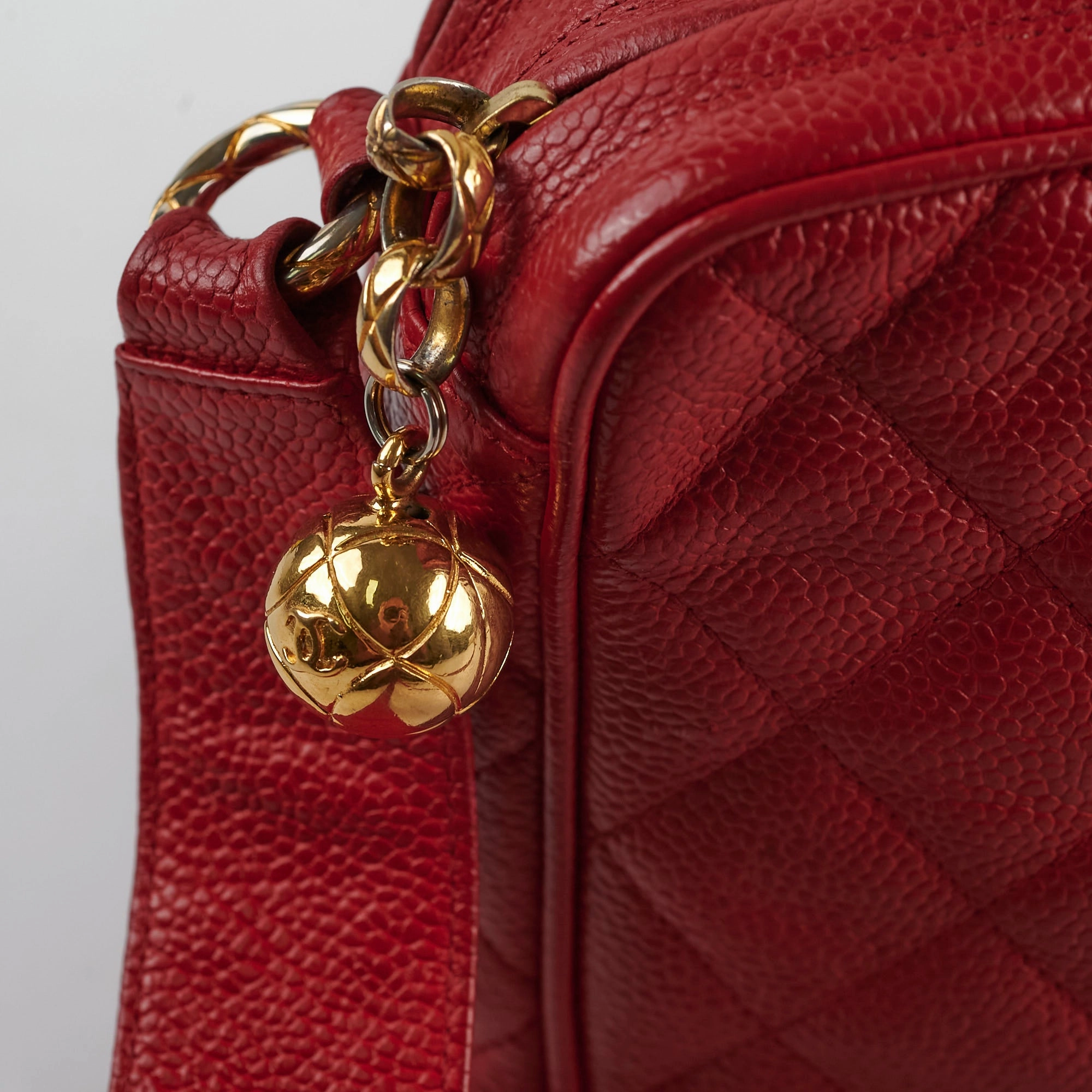 Chanel Camera Red Caviar Crossbody Bag - Series 2