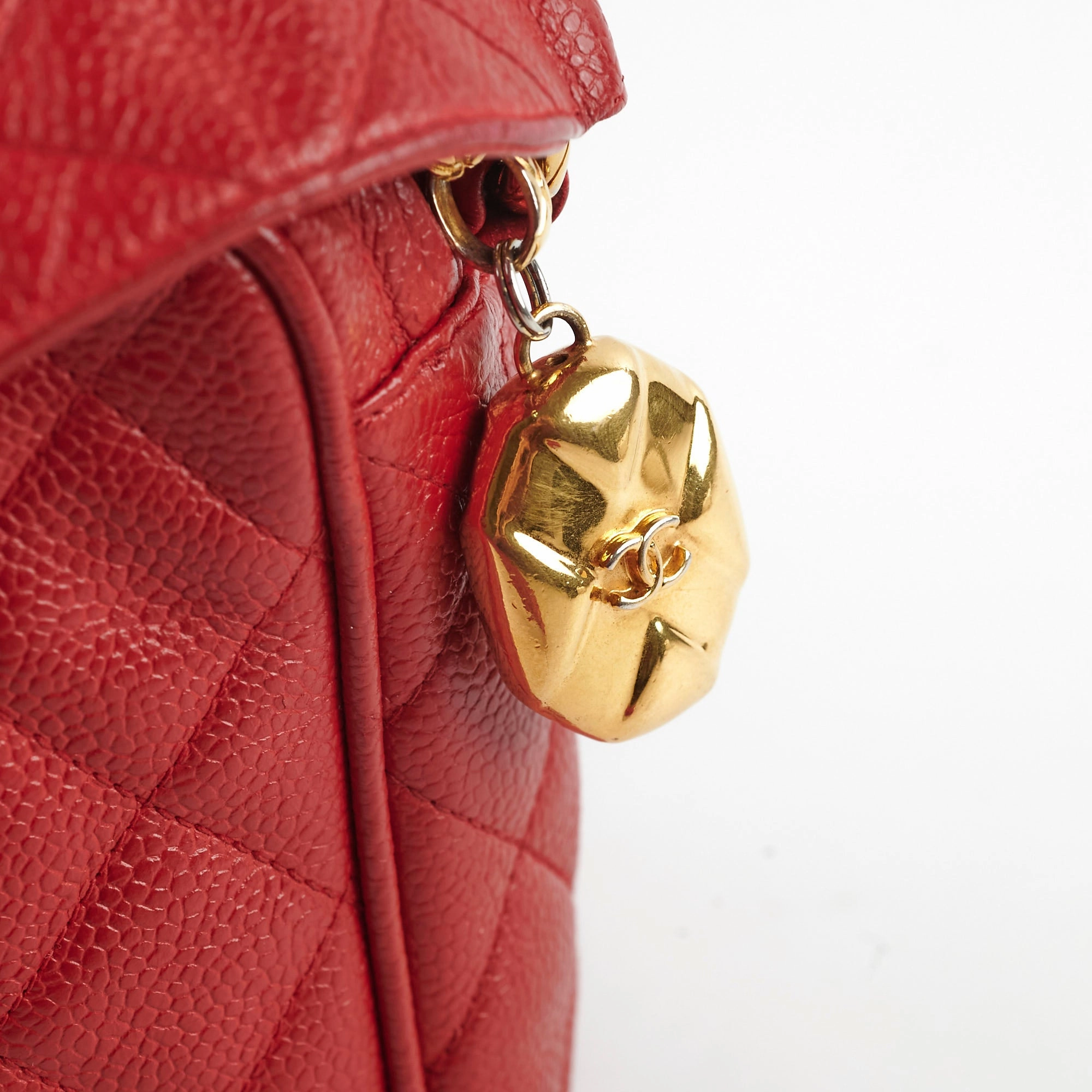 Chanel Camera Red Caviar Crossbody Bag - Series 2