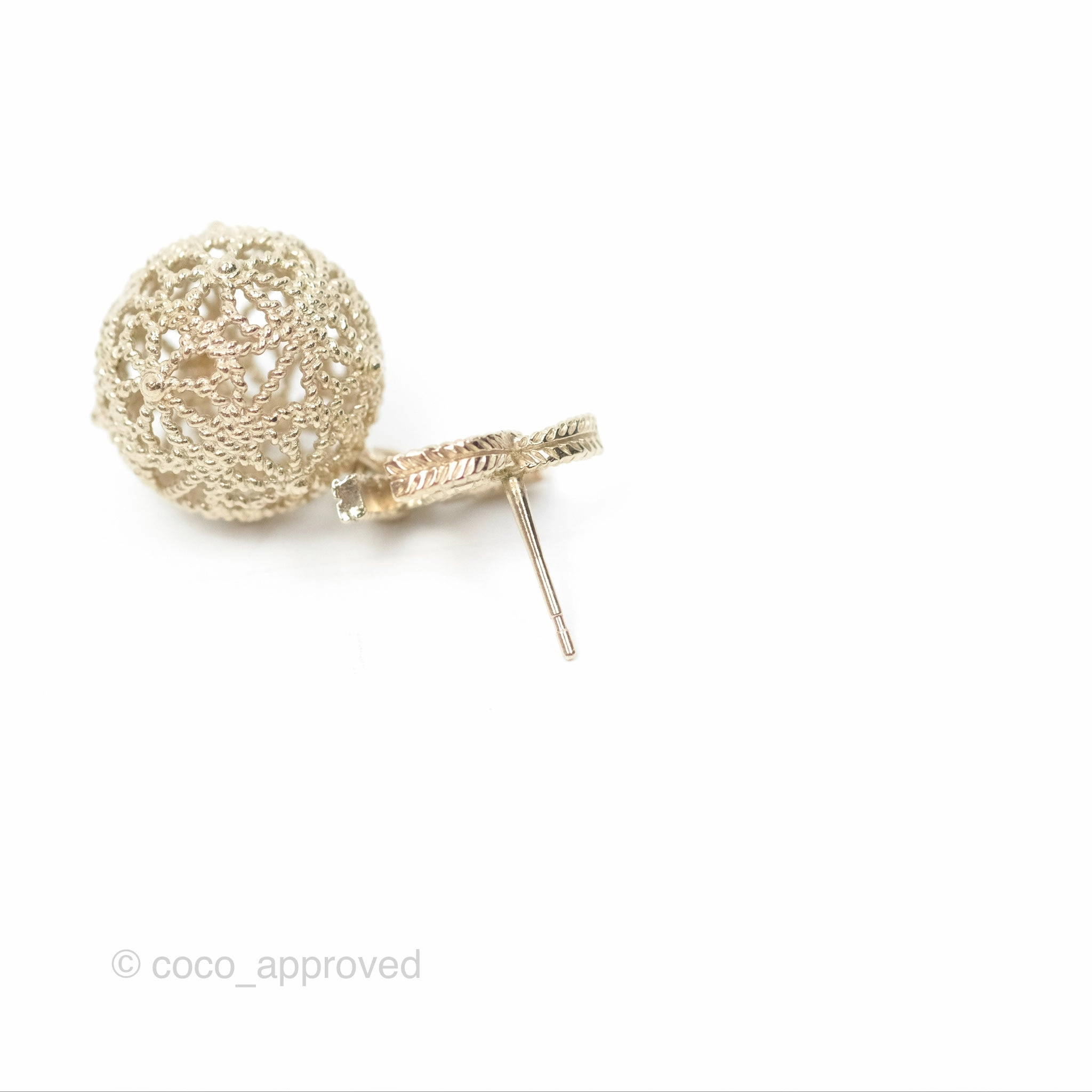 Chanel CC Drop Earrings Gold Tone