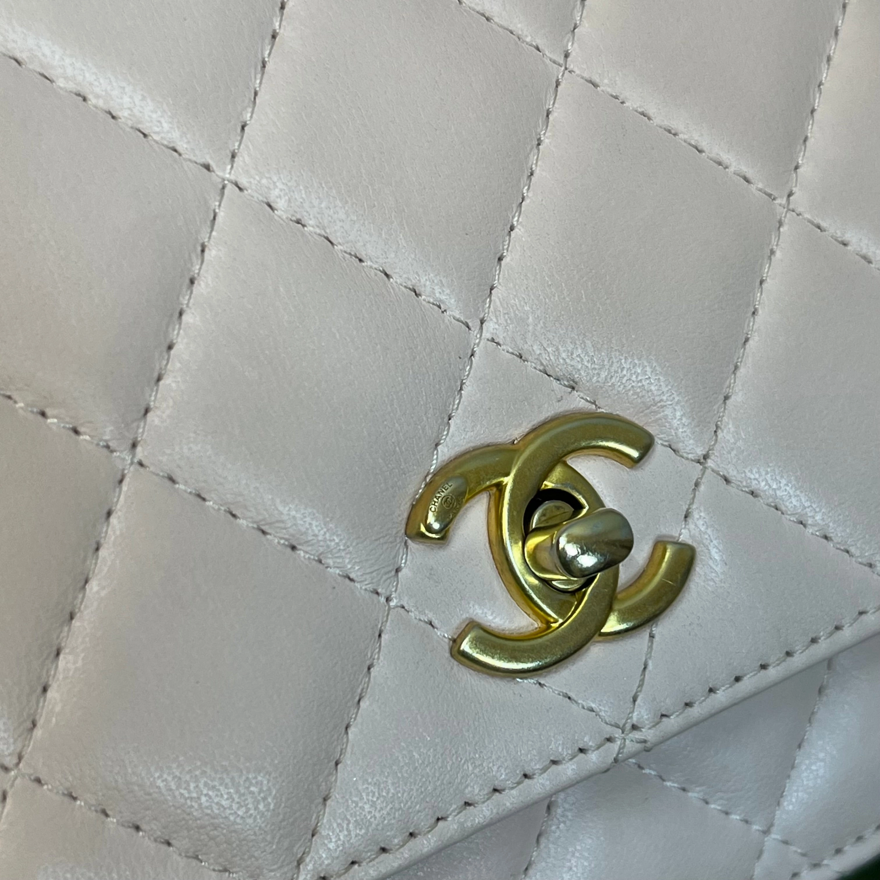 CHANEL CC Pearl Crush Wallet on Chain Lambskin Quilted Crossbody