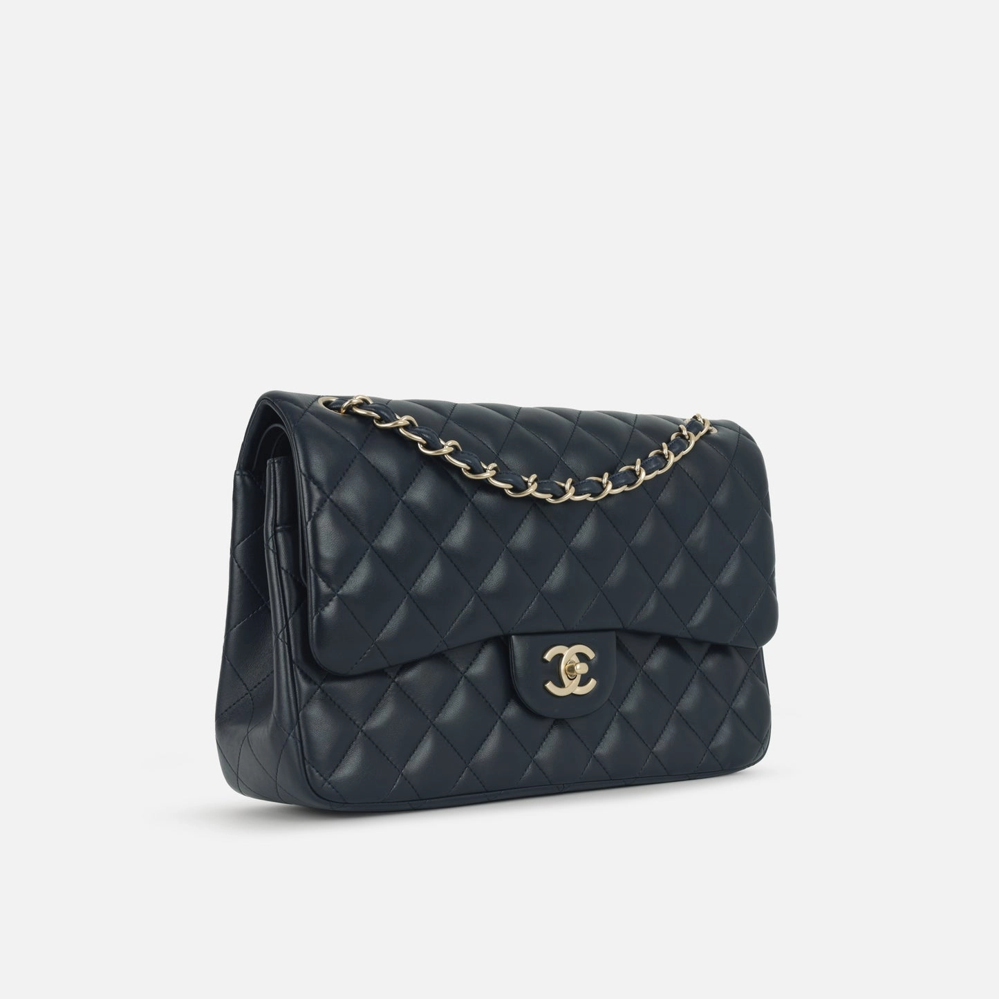 Chanel Chanel - Classic Flap Bag Jumbo - Navy Lambskin BGHW - 2014 - Pre-Loved